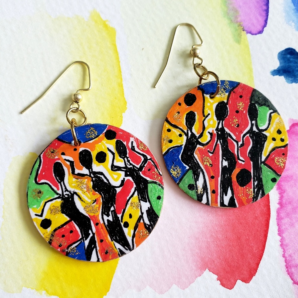 Artist Designed African Dangle Earring
